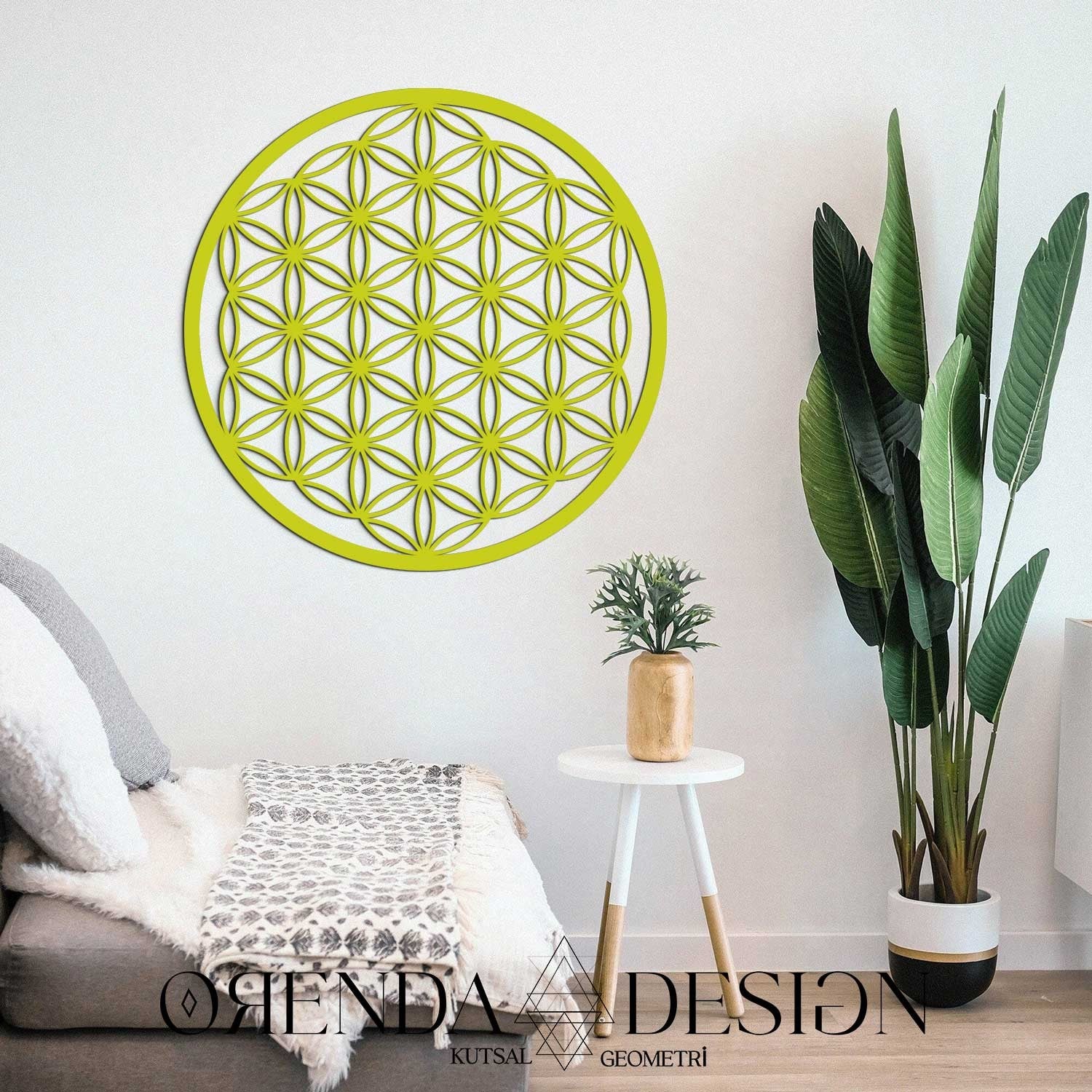 Flower of Life Painting Wood 