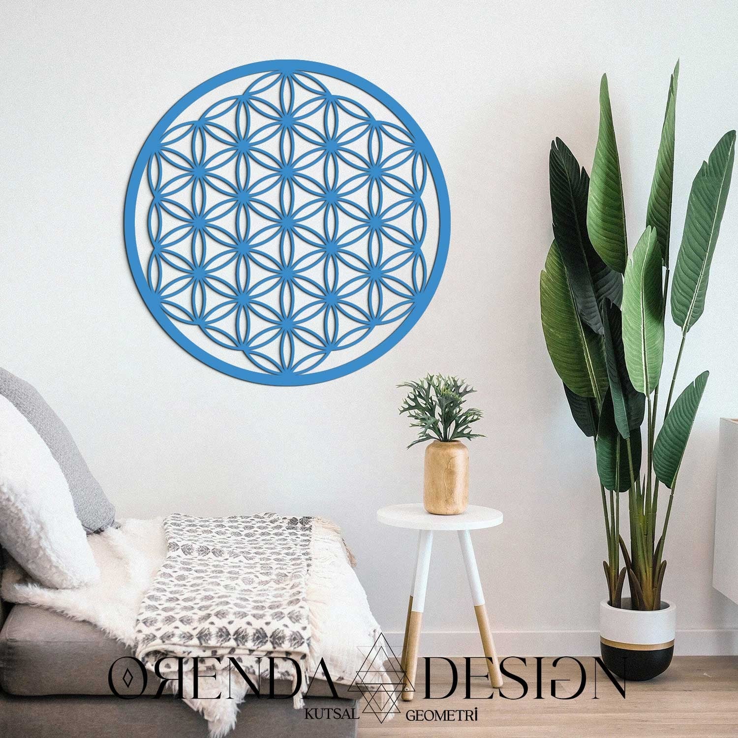 Flower of Life Painting Wood 