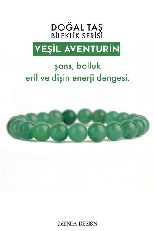 Aventurin Doğal Taş Bileklik (Şans ve Bolluk Getiren Taş)