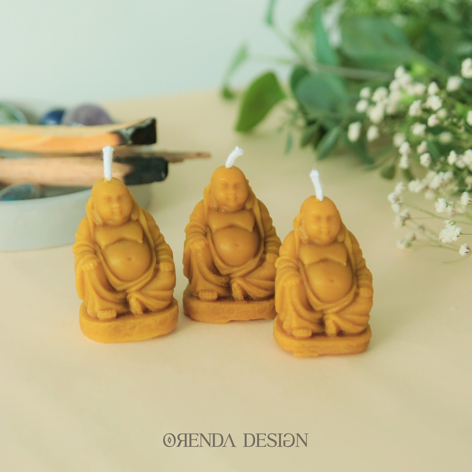 Buddha 3 lü Mini Set - Balmumu Mum