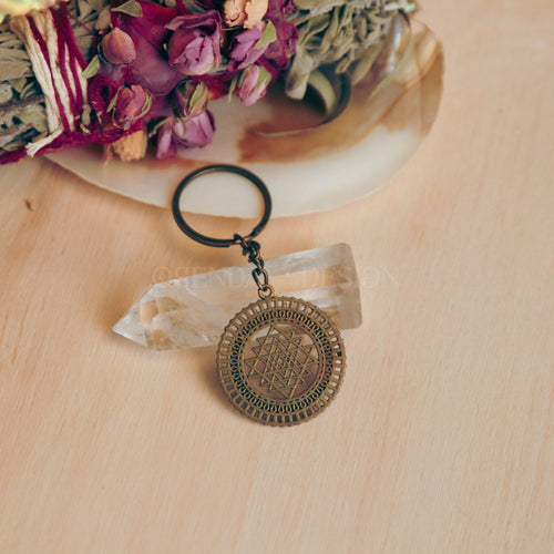 3-Piece Bronze Flower of Life - Torus - Sriyantra Keychain