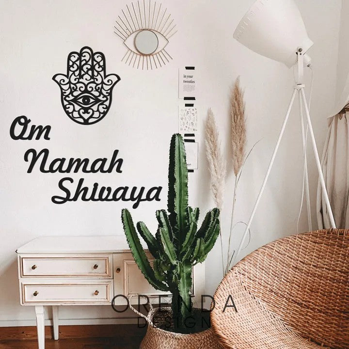 “Om Namah Shivaya” Wooden Wall Writing