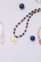 Bolluk-Bereket ve Denge  - OM(Aum) – Sitrin – Lapis Lazuli Doğal Taş Kolye