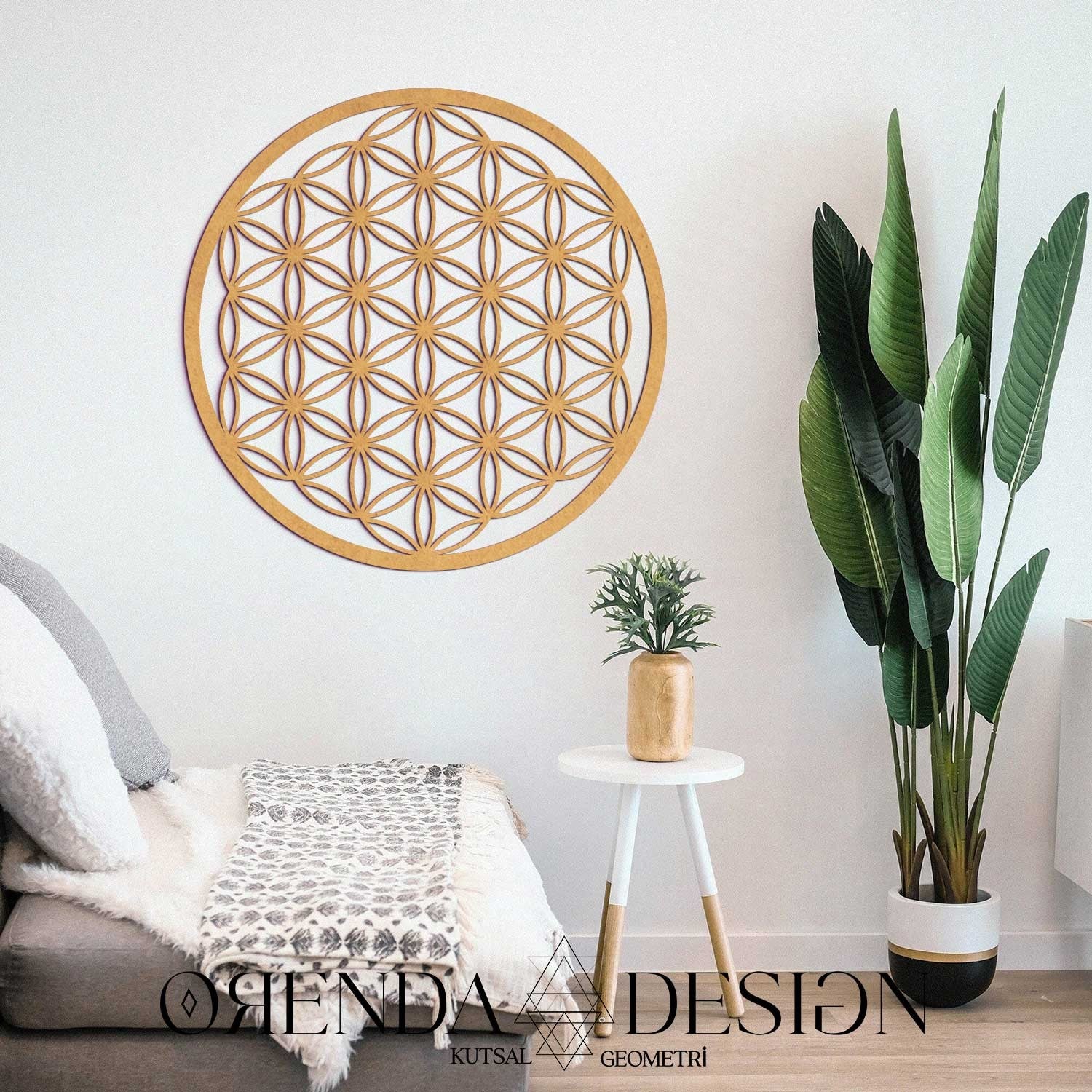 Flower of Life Painting Wood 