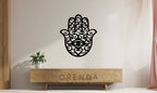 HAMSA (HAND OF MOTHER FATMA) - Painting Wood - Black 