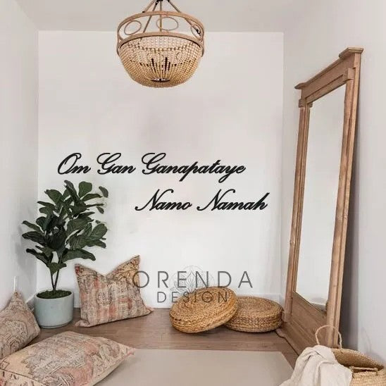 “Om Gam Ganapataye Namo Namaha” Wooden Wall Writing