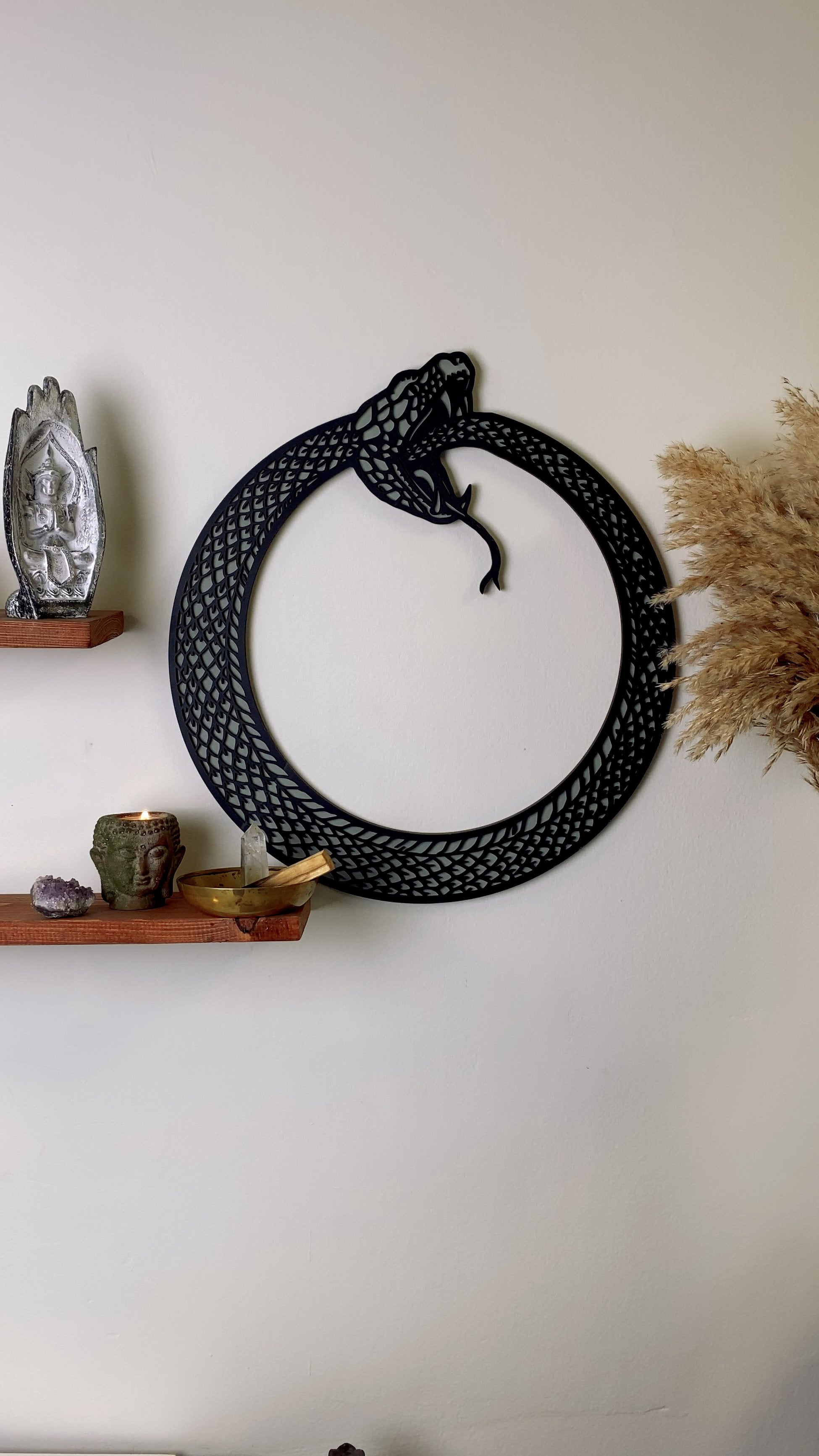 OUROBOROS Tablo Ahşap - Siyah