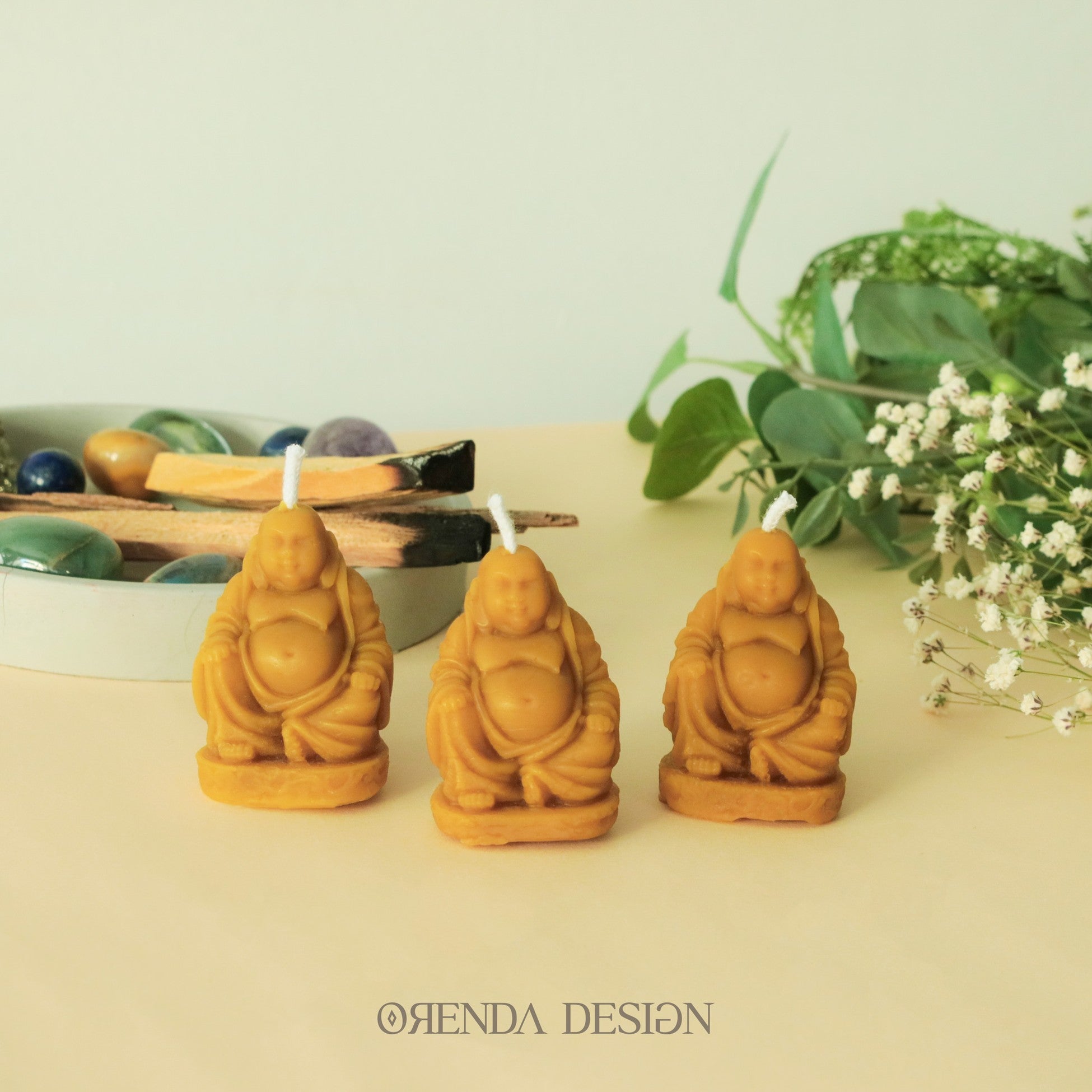 Buddha 3 lü Mini Set - Balmumu Mum