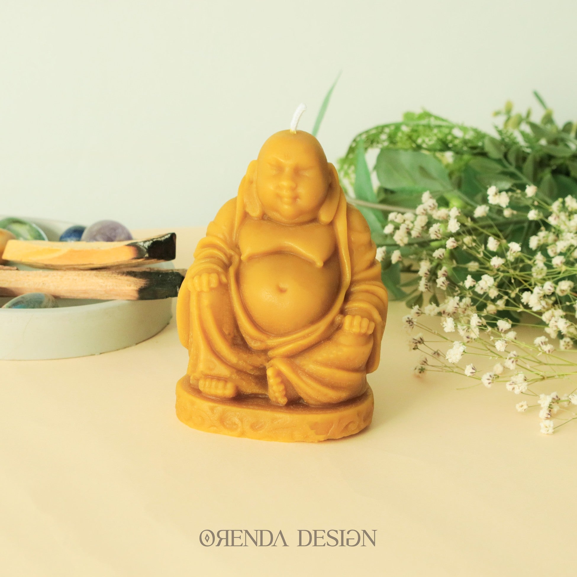 Büyük Oturan Buddha Balmumu Mum