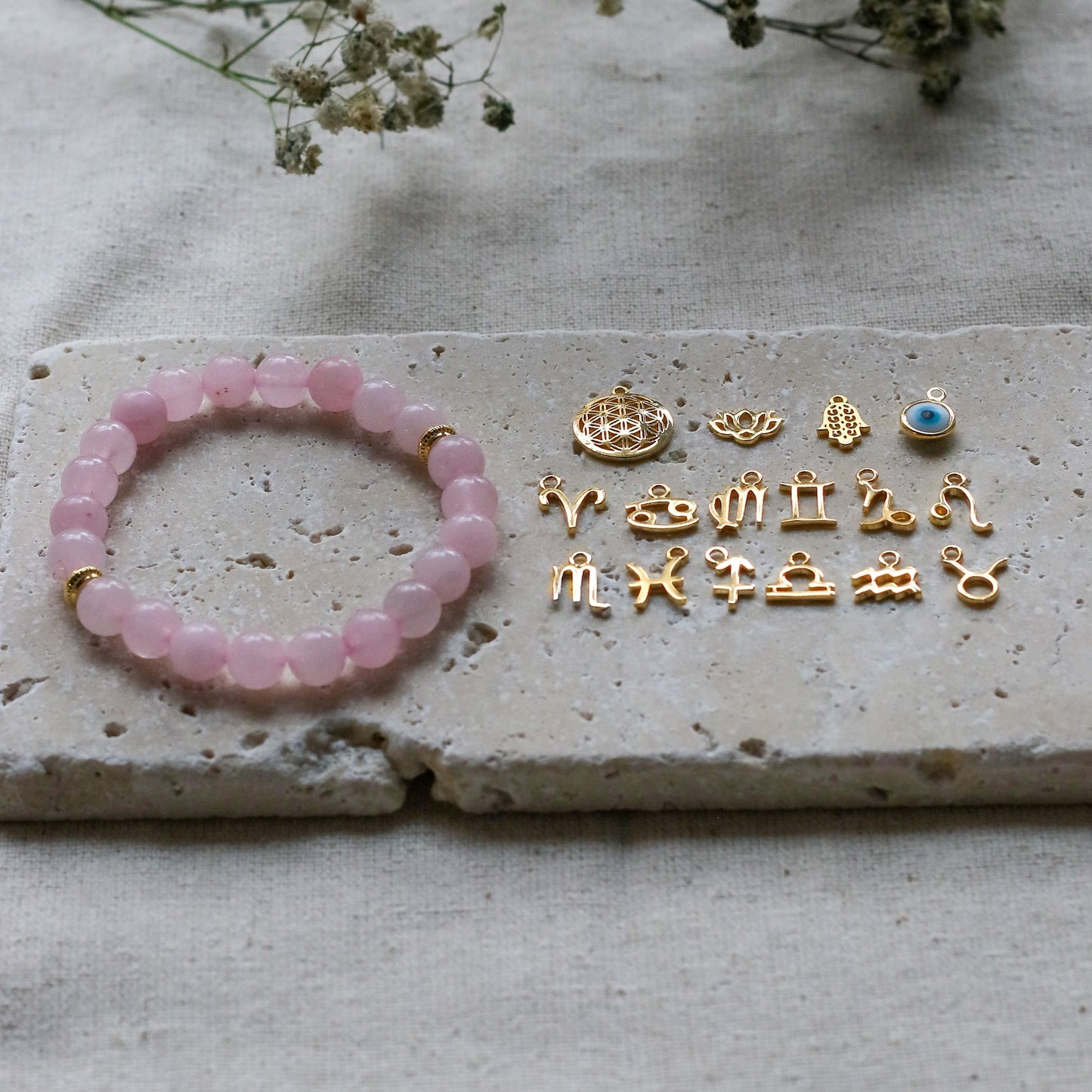 Rose Quartz Natural Stone Bracelet (Love and Relaxation)