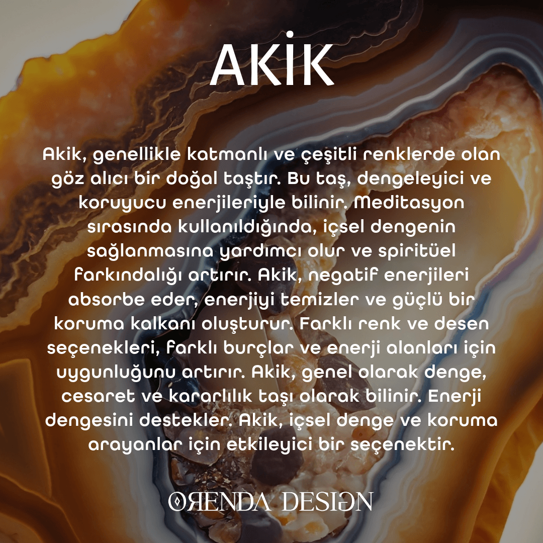 Akik Doğal Taş Bileklik (Denge ve Kararlılık)