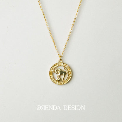 Boğa Burcu Kolye- Gold Model 2