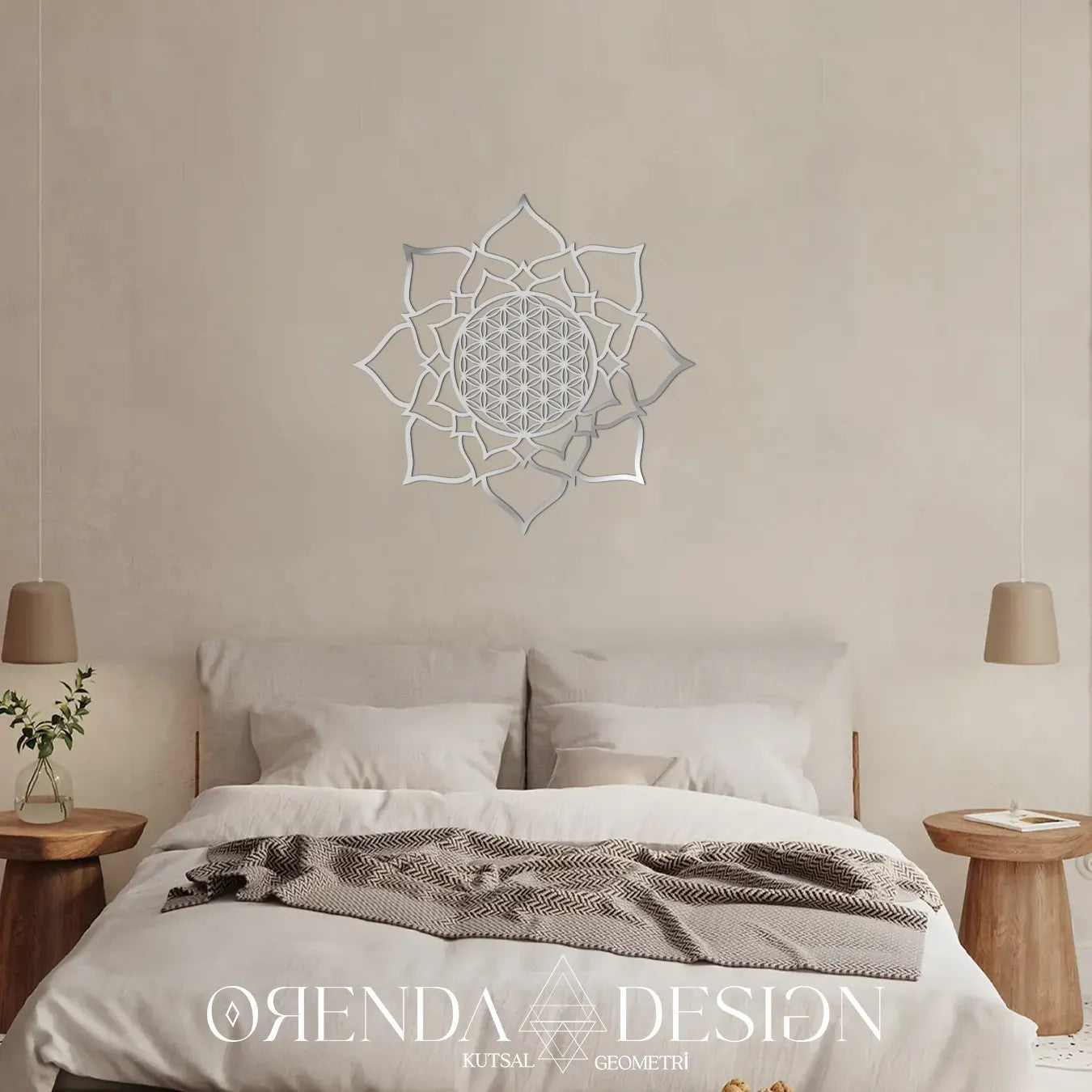 Silver Plexiglass Petal FLOWER OF LIFE