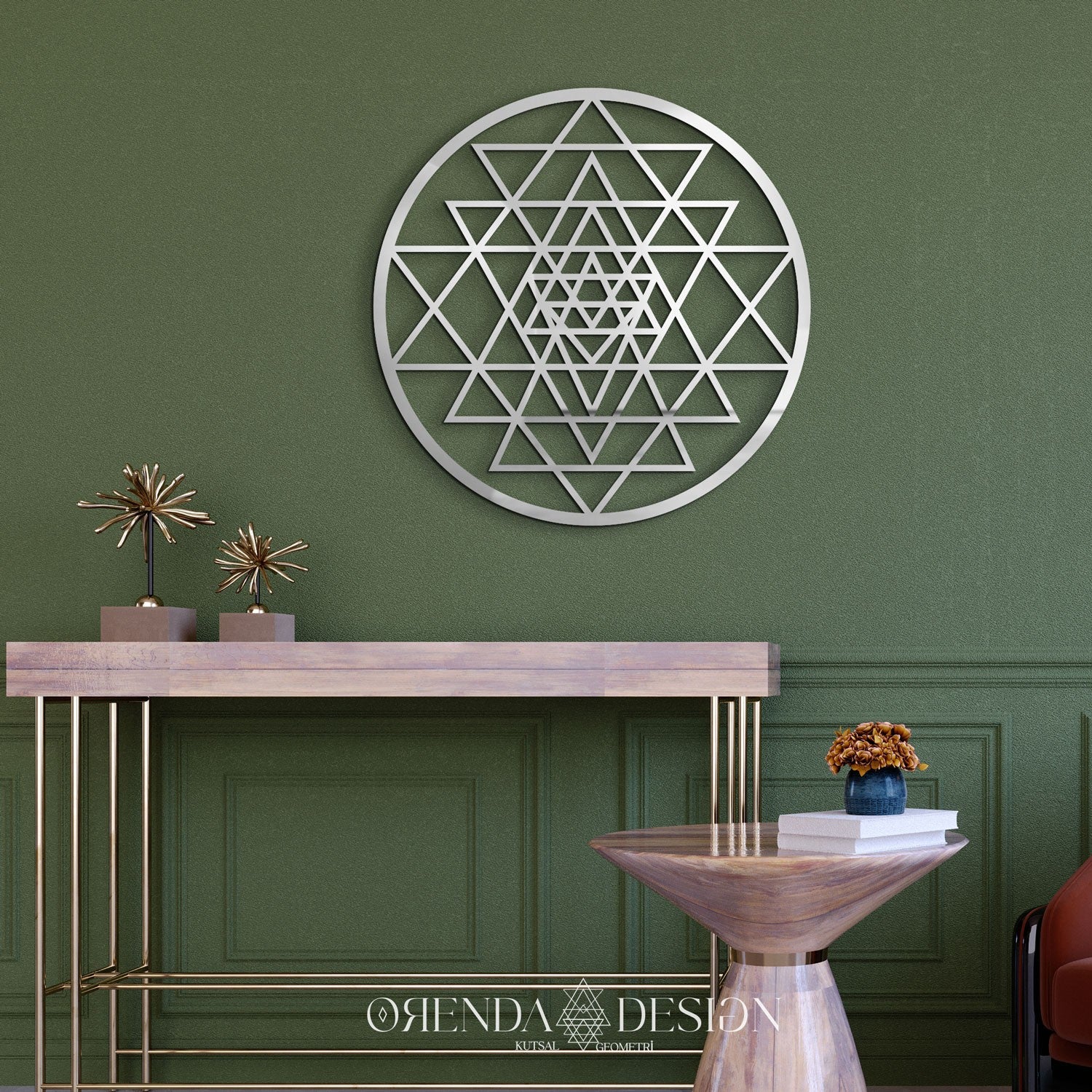 Gümüş Pleksi SRİ YANTRA