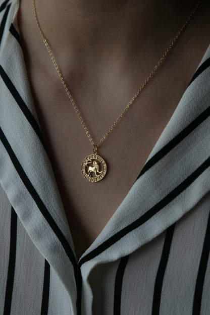 Aslan Burcu Kolye- Gold Model 2