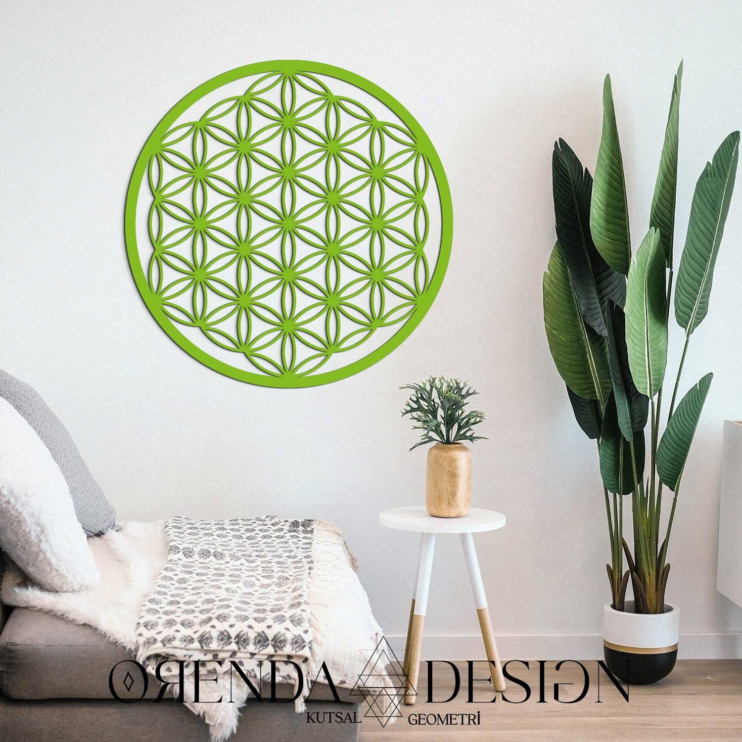 Flower of Life Painting Wood 