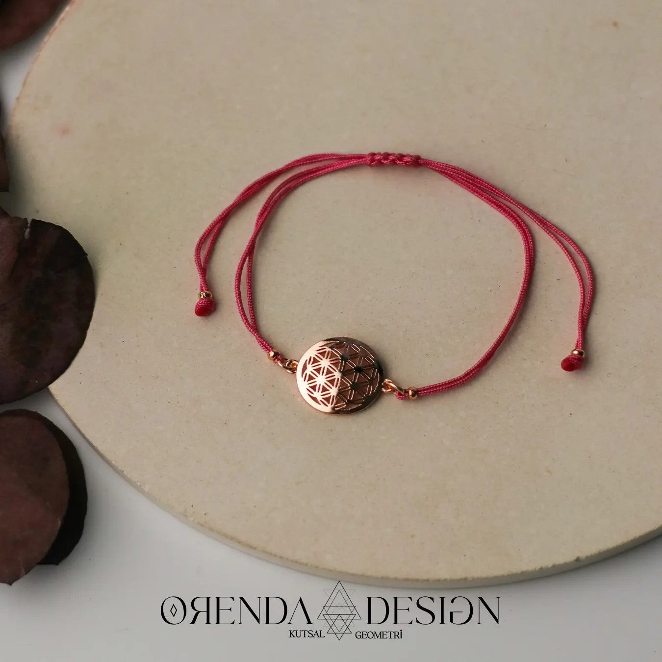 Rose Flower of Life Bracelet Red Thread No.2