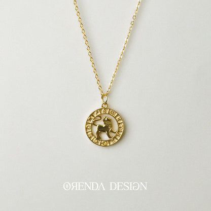 Aslan Burcu Kolye- Gold Model 2