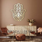 Gold Plexiglass HAMSA (HAND OF MOTHER FATMA)