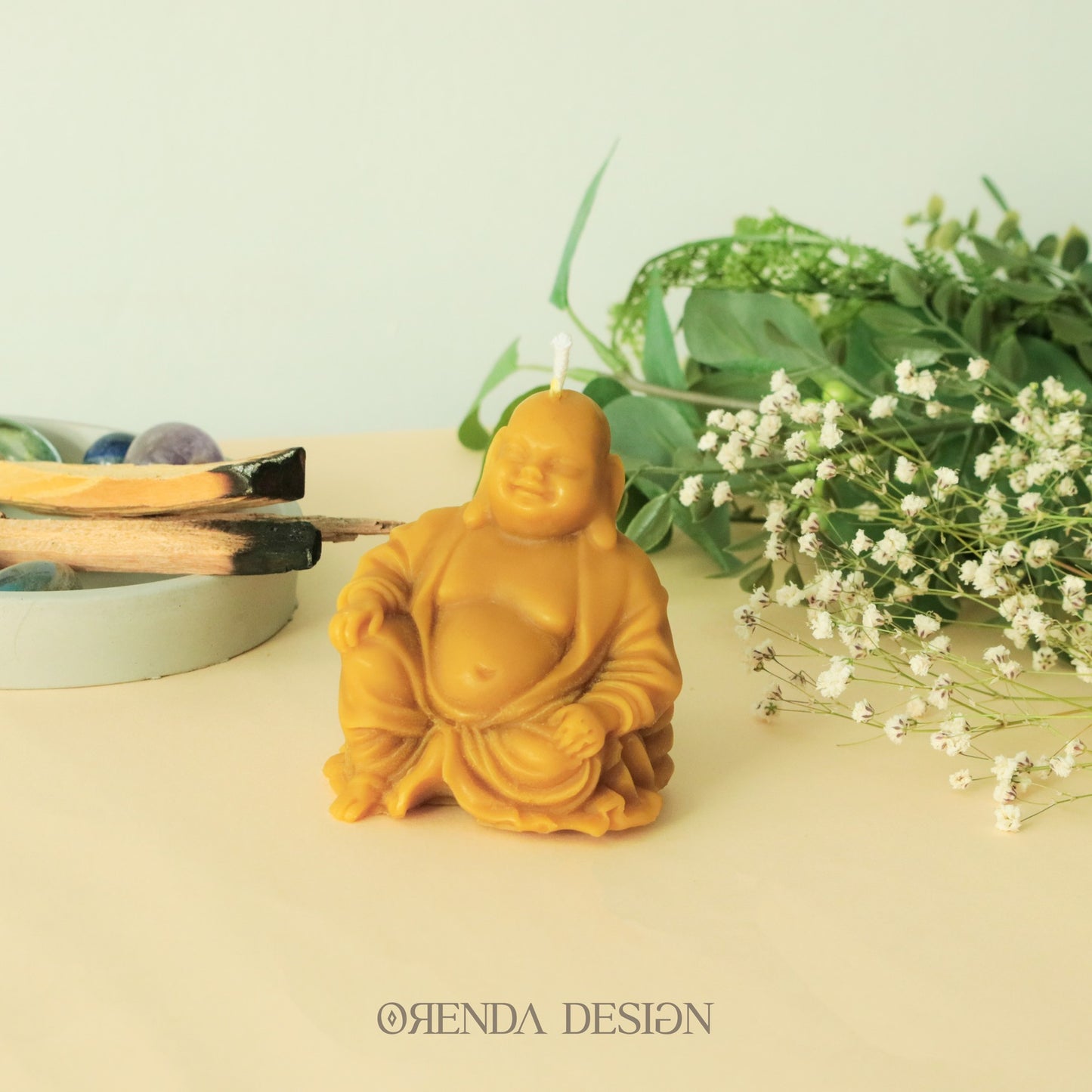 Laughing Buddha Model 1 Beeswax Candle