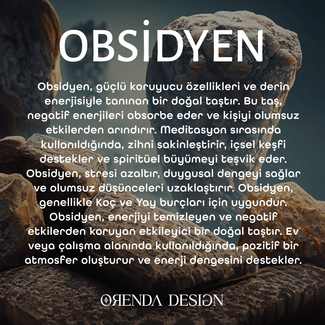 Obsidyen Doğal Taş Bileklik (Negatif Enerjiyi Uzaklaştırın)