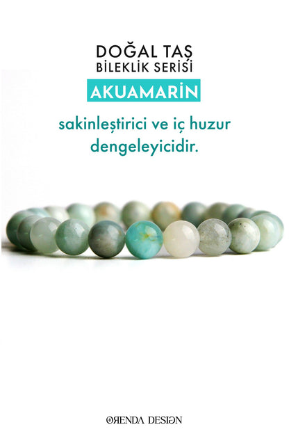Akuamarin Doğal Taş Bileklik (İç Huzur ve Deniz Ruhu)