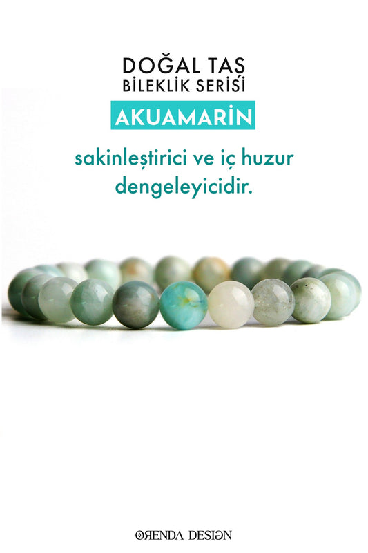 Akuamarin Doğal Taş Bileklik (İç Huzur ve Deniz Ruhu)