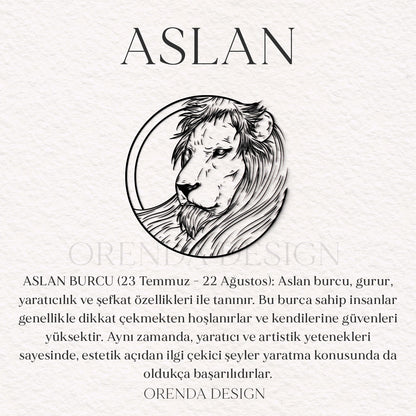 Aslan Burcu Kolye- Gold Model 2