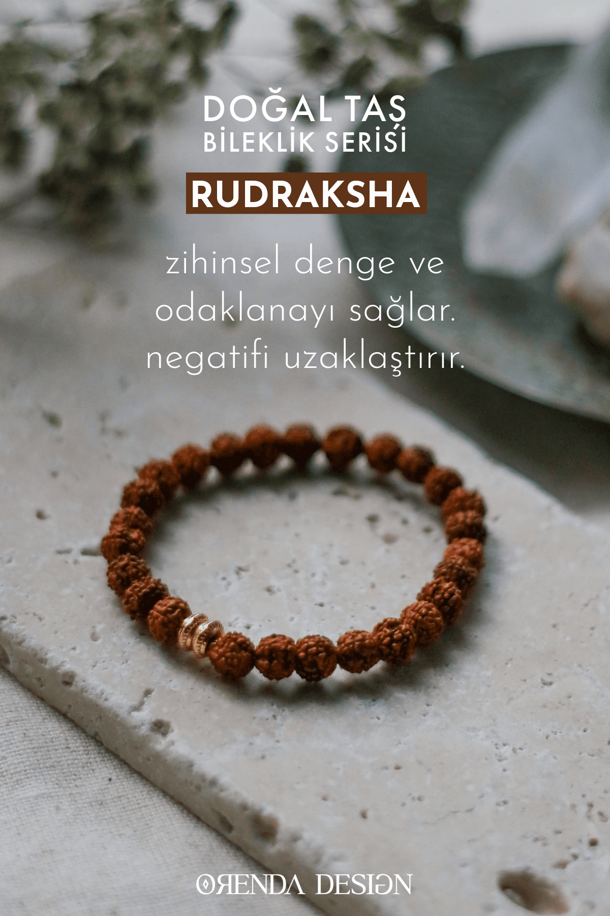 Rudraksha Natural Stone Bracelet (Key to Mental Balance)