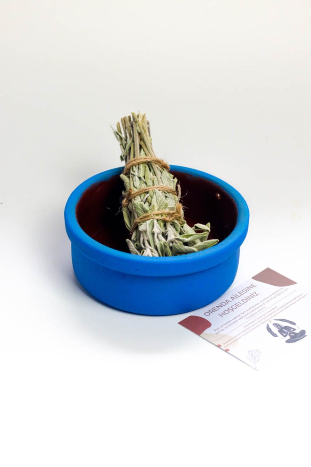 Sage Incense and Incense Burner Blue - Ritual and Purification Incense