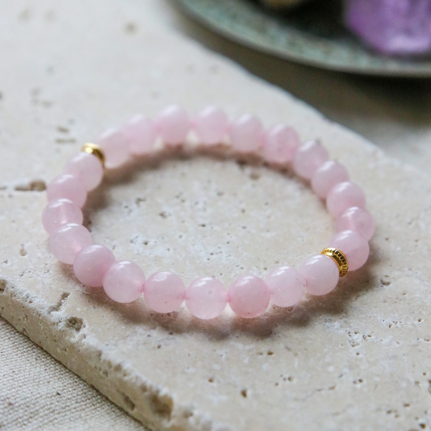 Rose Quartz Natural Stone Bracelet (Love and Relaxation)