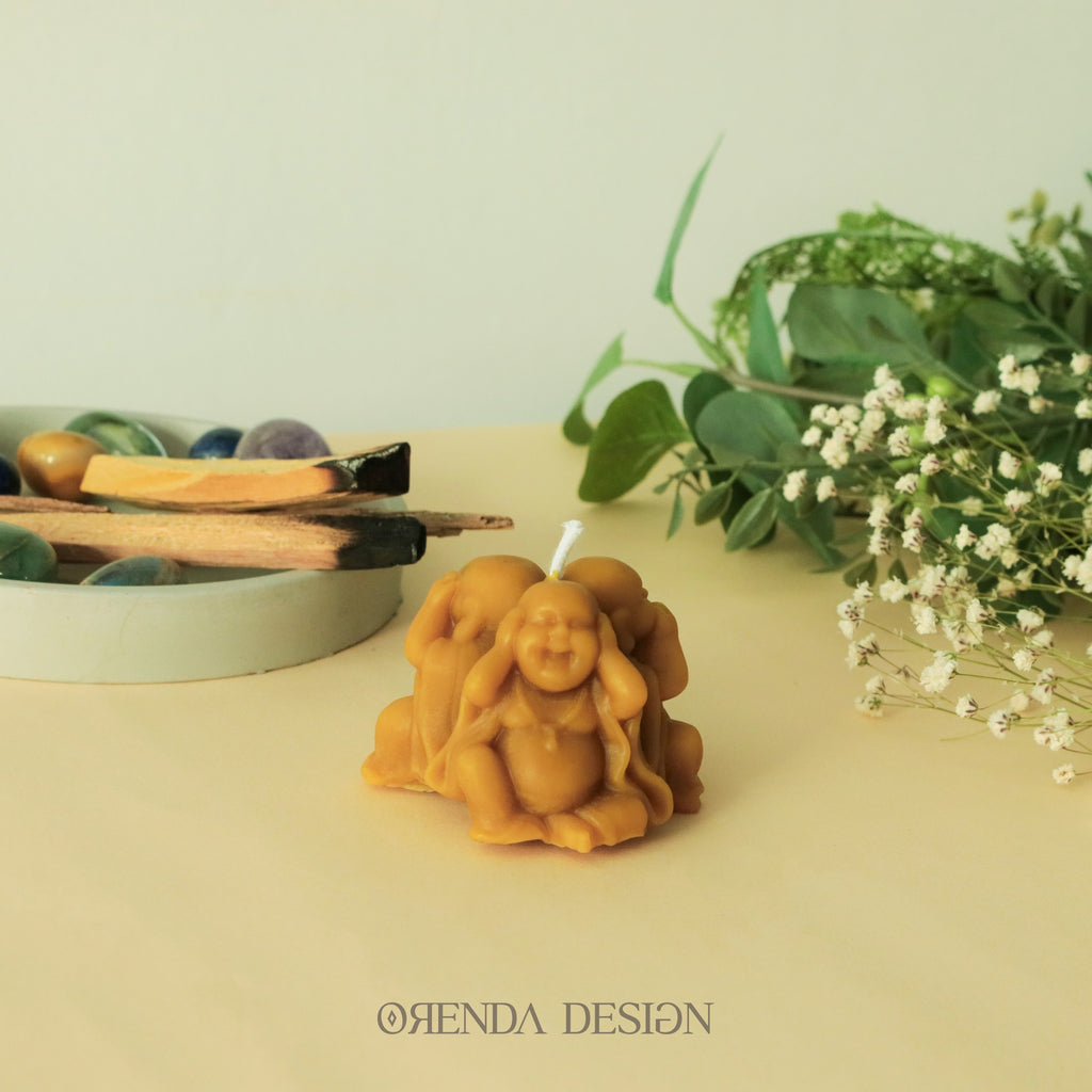Buddha 3 Child I Have Not Seen - Heard - I Don't Know Wax Candle