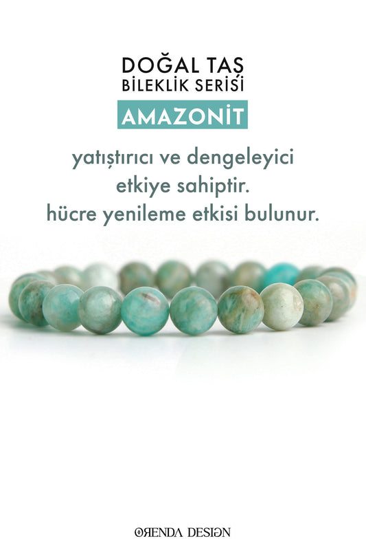 Amazonit Doğal Taş Bileklik (Yatıştırıcı ve Dengeleyici)