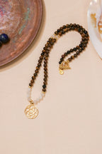 POWER – Seed of Life – Tiger Eye – Moonstone Natural Stone Necklace