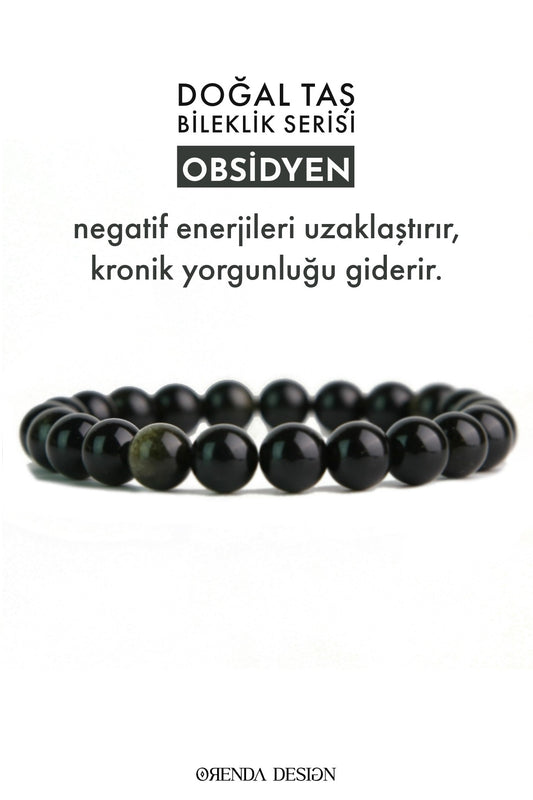 Obsidian Natural Stone Bracelet (Repel Negative Energy)