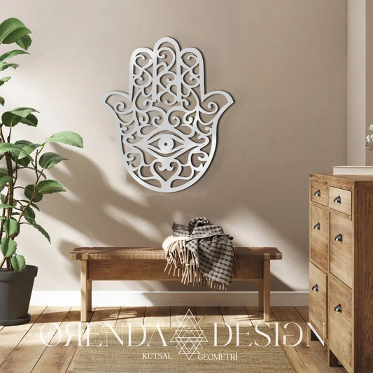 Silver Plexiglass HAMSA (MOTHER FATMA'S HAND)