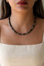 Karlı Obsidyen Doğal Taş Kolye (Denge ve Dönüşüm)