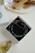 Karlı Obsidyen Doğal Taş Kolye (Denge ve Dönüşüm)