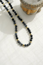 Karlı Obsidyen Doğal Taş Kolye (Denge ve Dönüşüm)