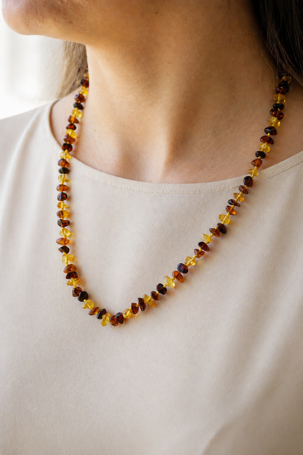 Kehribar Yetişkin Kolye-Unisex- Model 2
