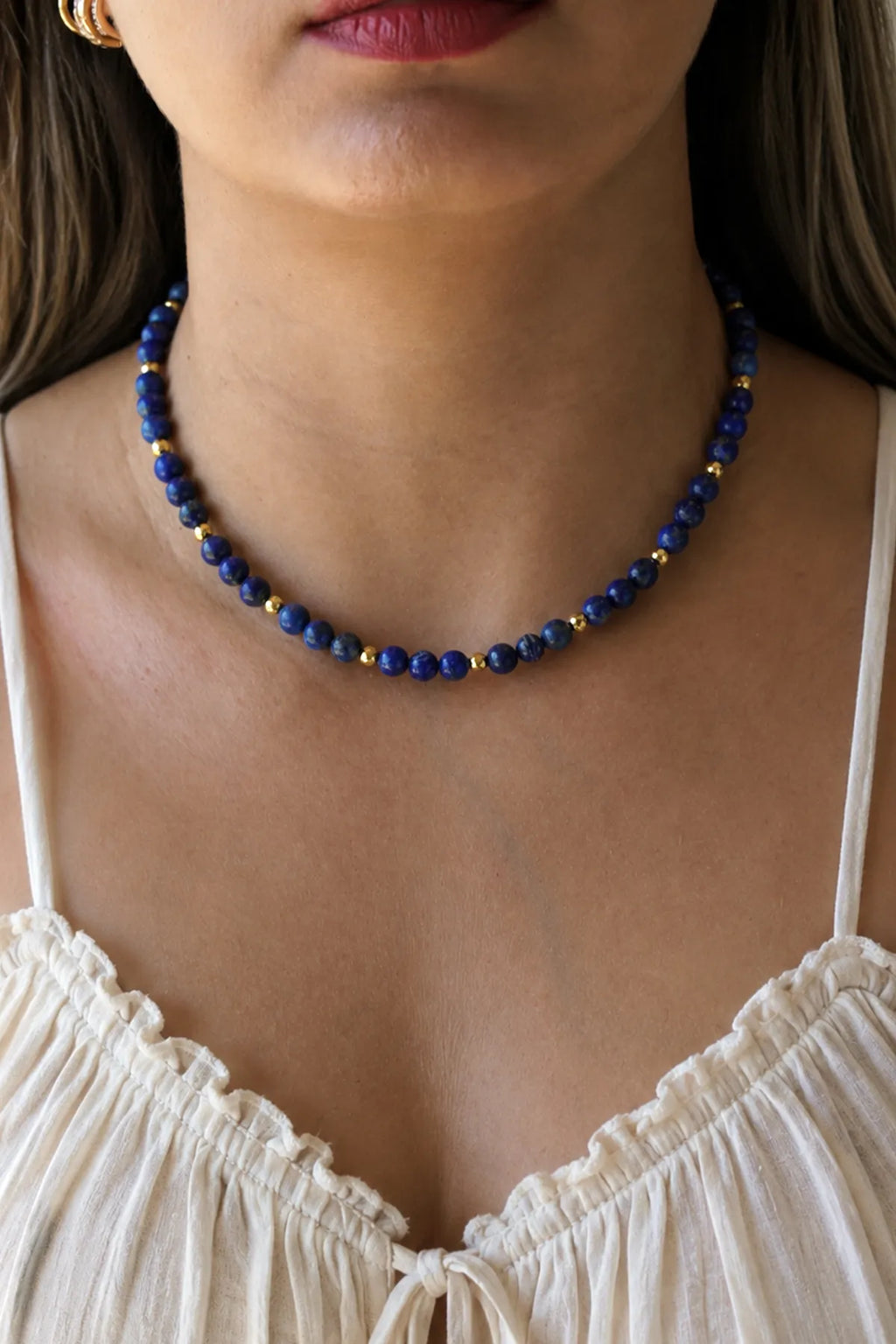Lapis Lazuli Doğal Taş Kolye (Bilgelik ve İletişim)