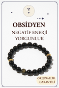 Obsidyen Doğal Taş Bileklik (Negatif Enerji Koruması)