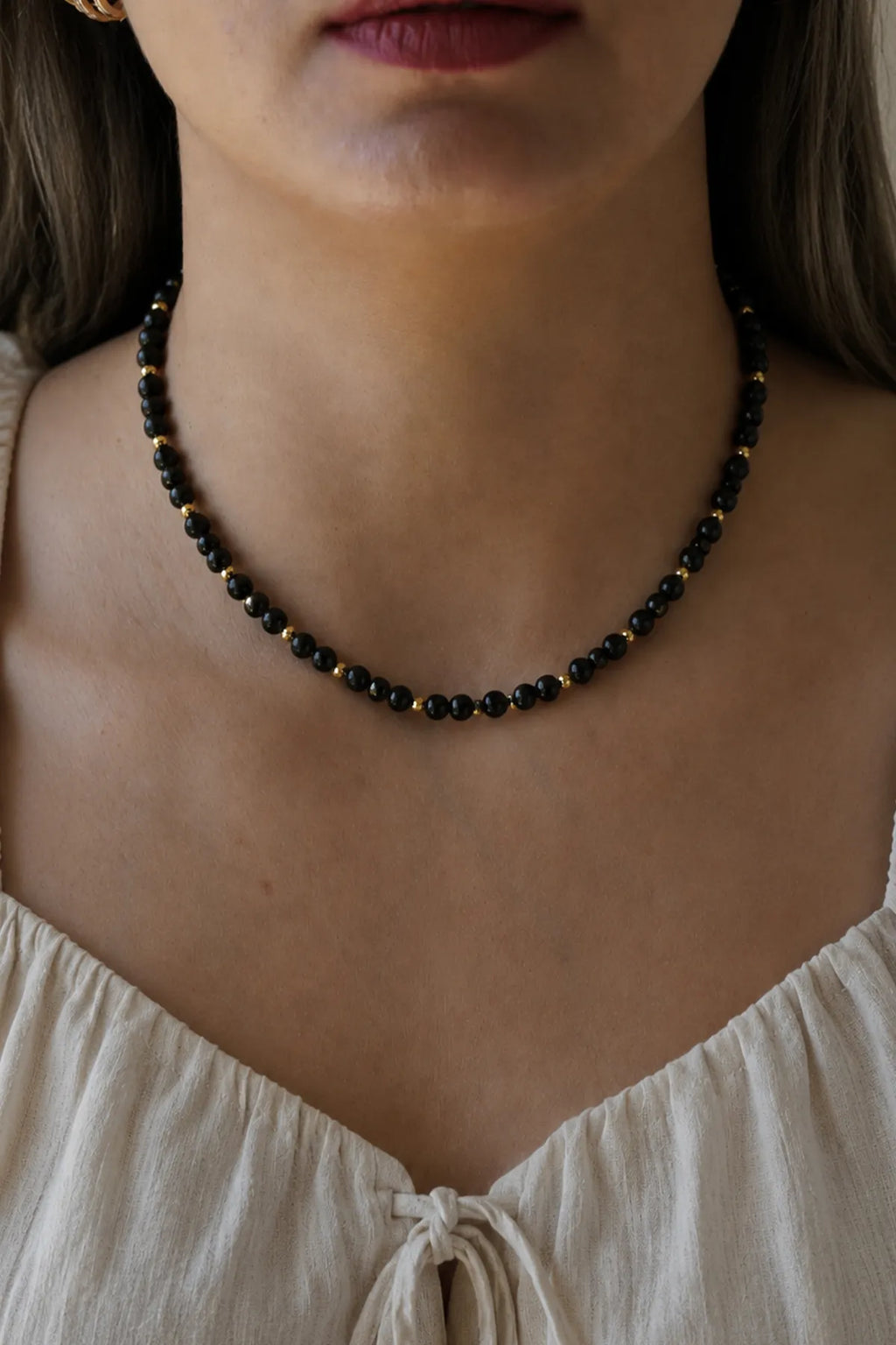Obsidyen Doğal Taş Kolye (Negatif Enerji Koruması)