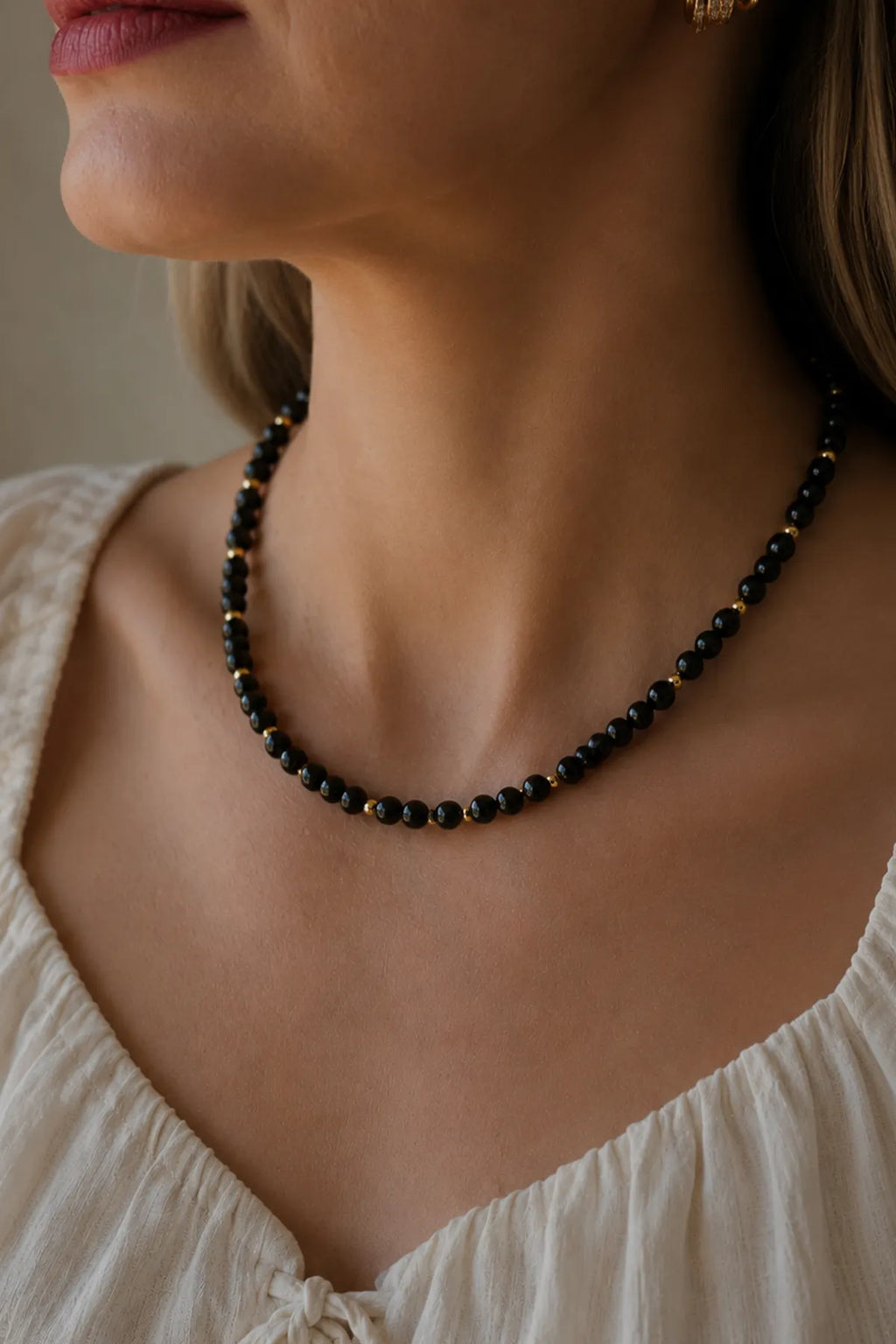 Obsidyen Doğal Taş Kolye (Negatif Enerji Koruması)