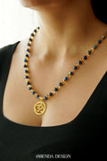 Abundance-Prosperity and Balance - OM(Aum) - Citrine - Lapis Lazuli Natural Stone Necklace