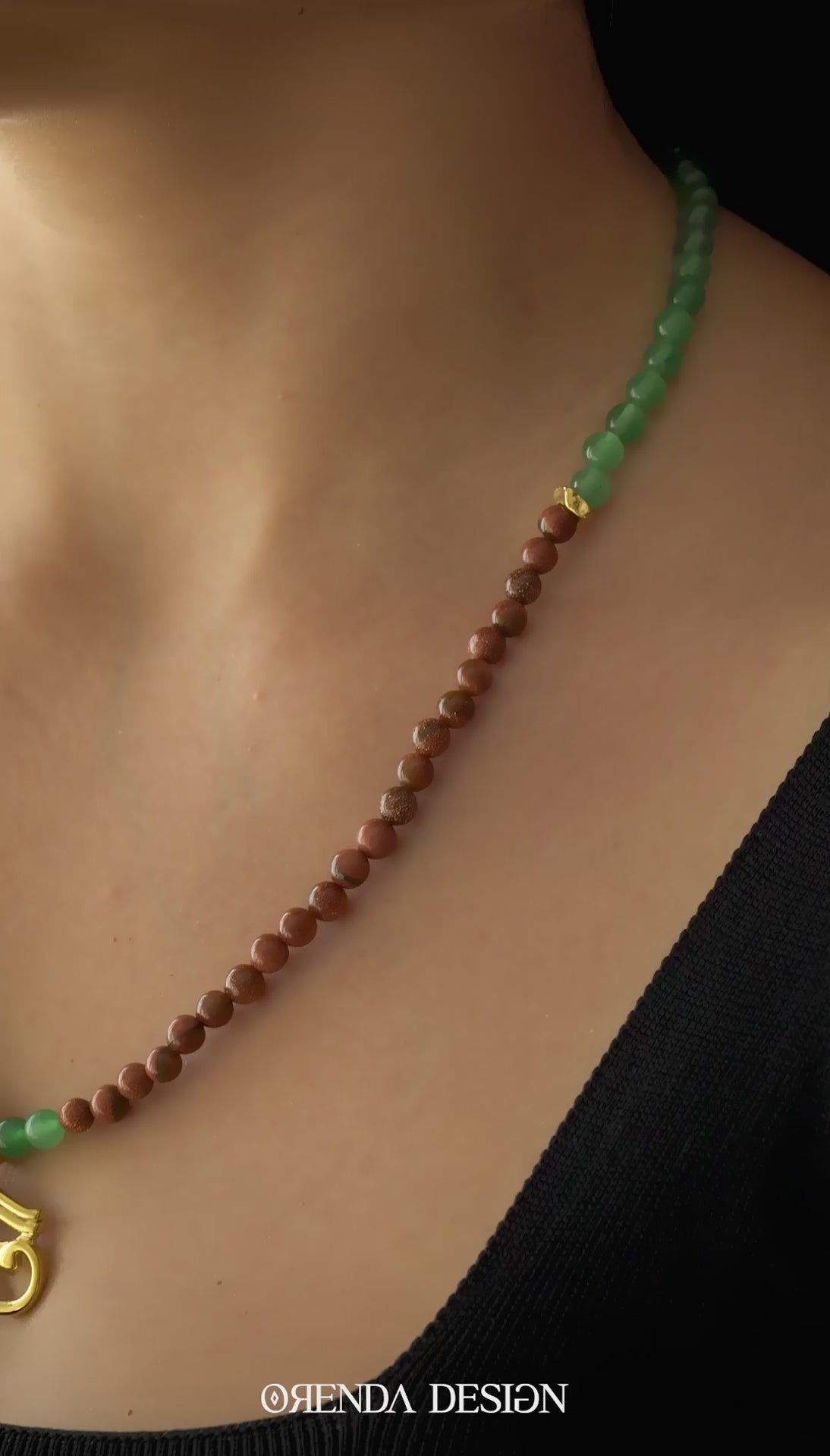 PROTECTION - Eye of Horus - Star Stone - Green Aventurine Natural Stone Necklace