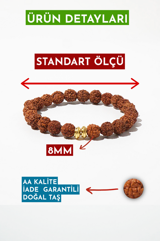 Rudraksha Doğal Taş Bileklik (Zihinsel Dengenin Anahtarı)