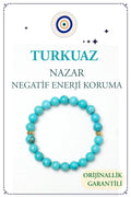 Turkuaz Doğal Taş Bileklik – Nazar ve Negatif Enerjiye Karşı Koruma, Stres Azaltma