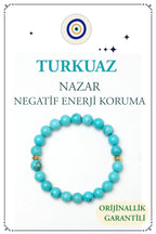 Turkuaz Doğal Taş Bileklik – Nazar ve Negatif Enerjiye Karşı Koruma, Stres Azaltma